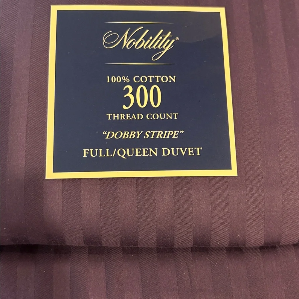 Duvet full/queen new Dobby Stripe Nobility 300 thread count cotton 90” x 92”